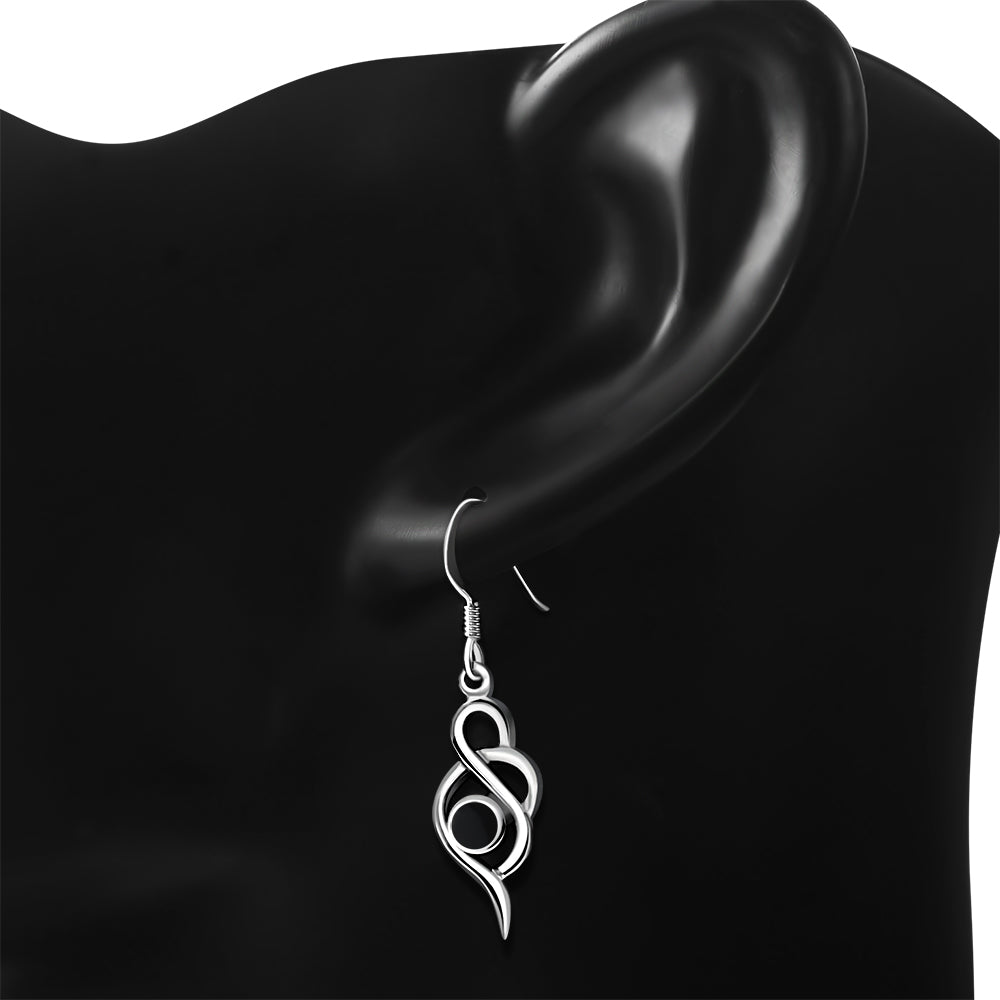 Contemporary Stone Earrings -  Triple Loop with Black Onyx