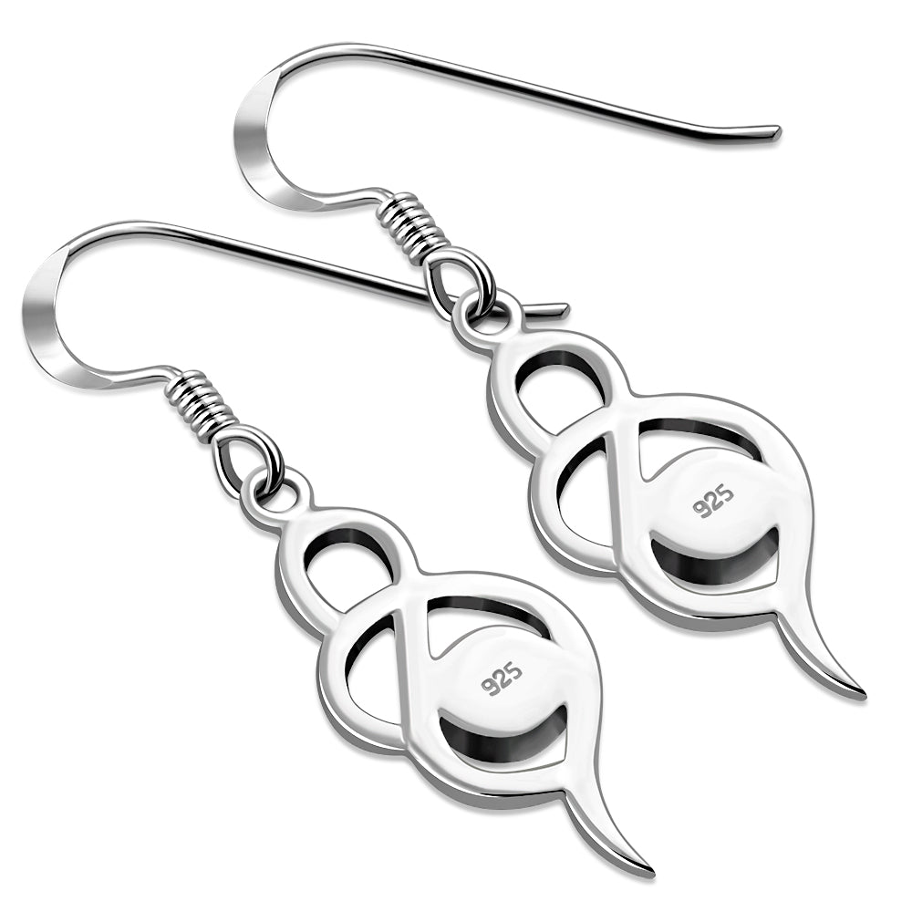 Contemporary Stone Earrings -  Triple Loop with Black Onyx
