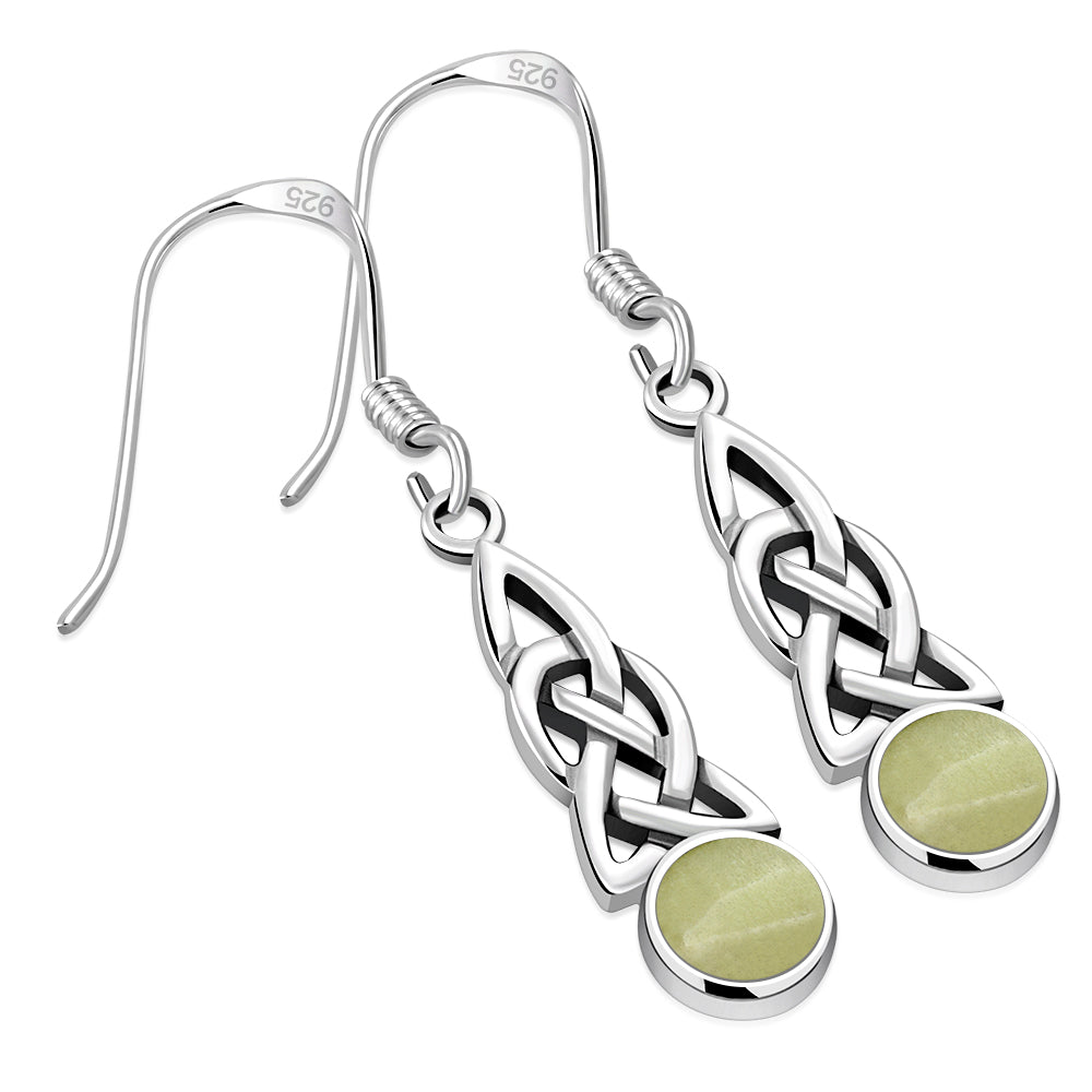 Scottish Marble Earrings-  Elongated Loop