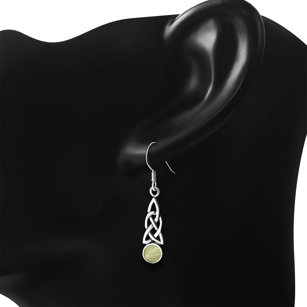 Scottish Marble Earrings-  Elongated Loop