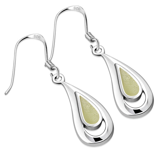Scottish Marble Earrings - Open Raindrop