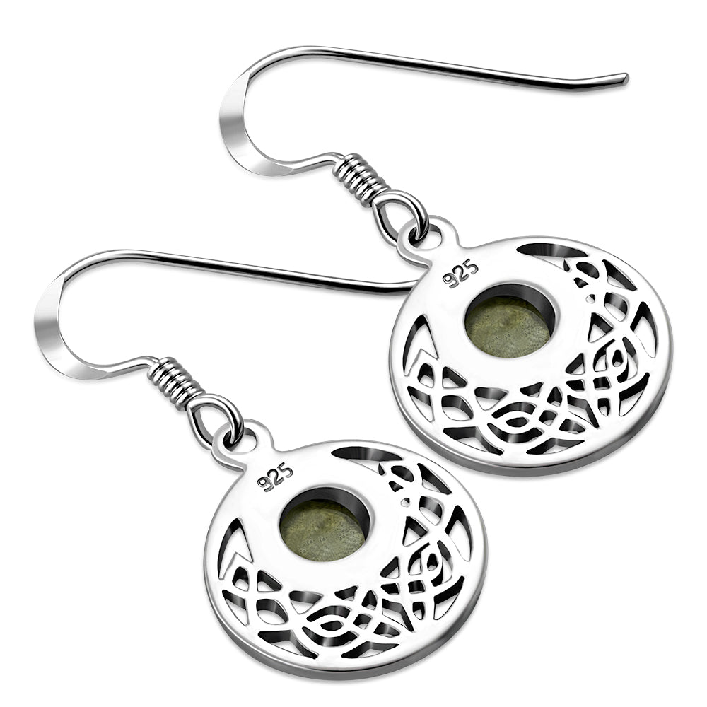 Celtic Knot Earrings - Half Moon filled with Labradorite