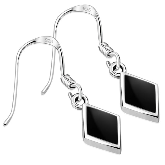 Contemporary Stone Earrings - Diamonds with Black Onyx