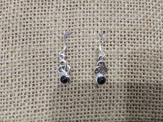 Celtic Stone Earrings - Black Onyx