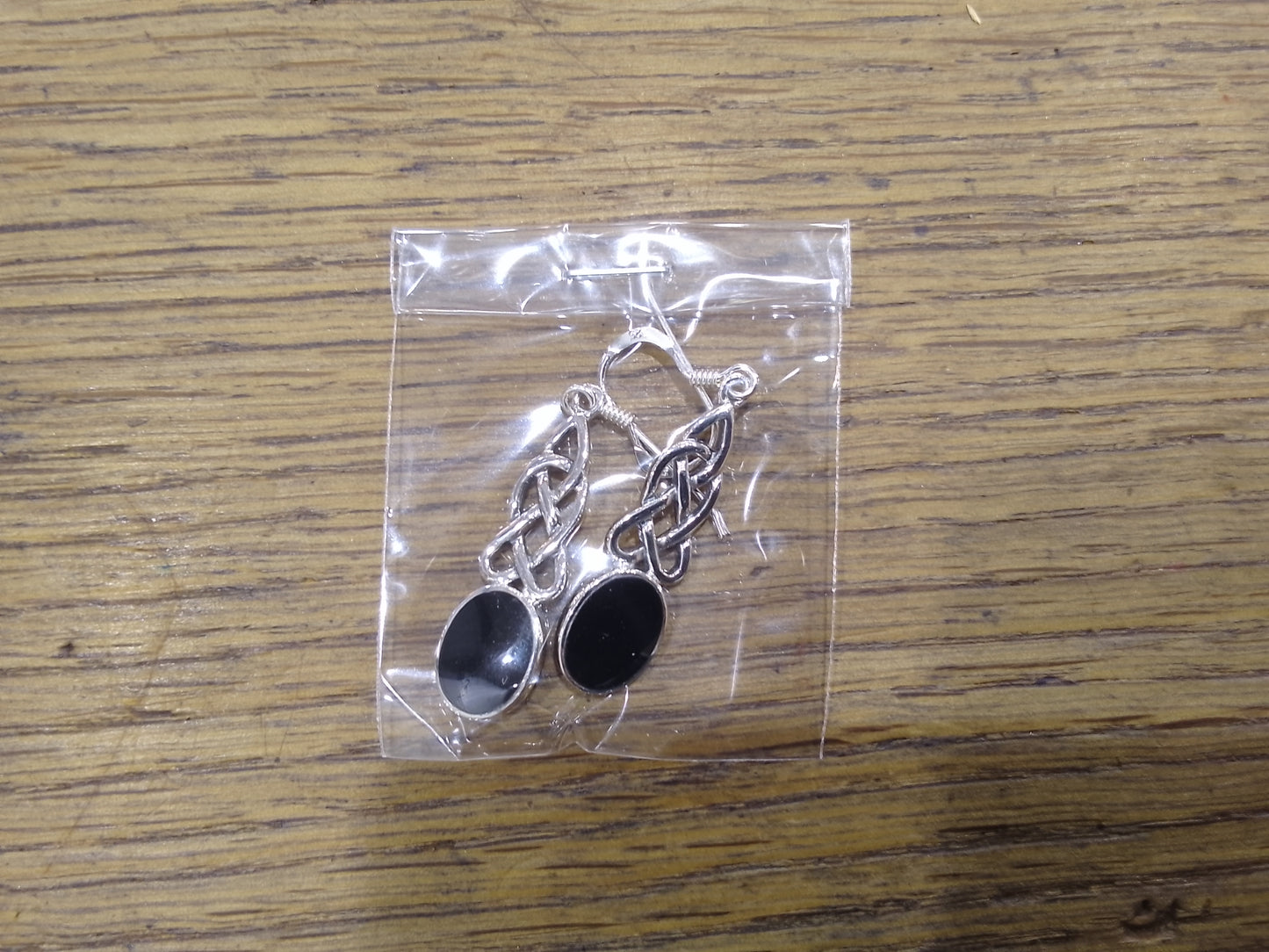 Celtic Stone Earrings - Black Onyx