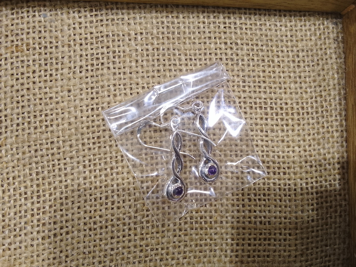 Celtic Knot Earrings - Simple Loop with Amethyst