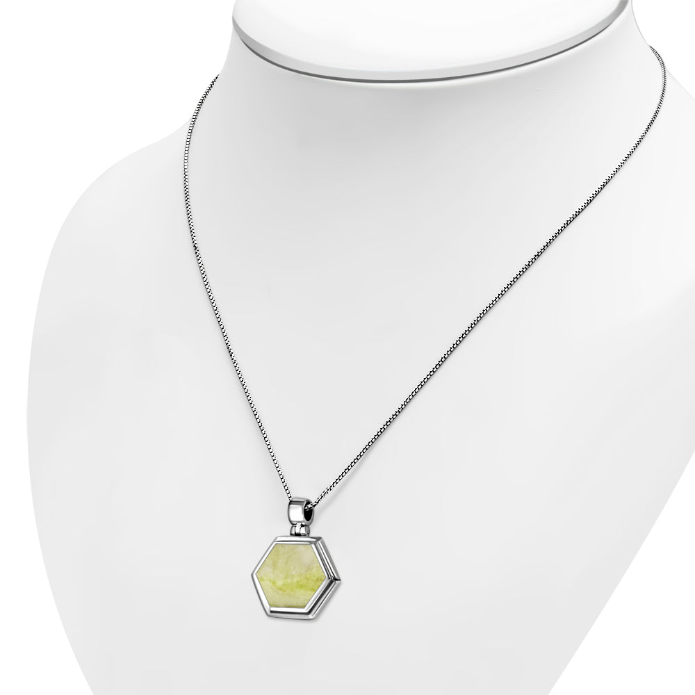 Contemporary Stone Hexagon Pendant with Scottish Marble