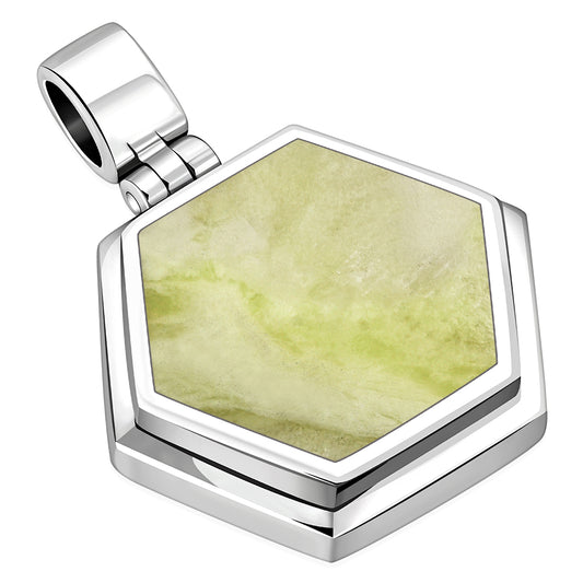 Contemporary Stone Hexagon Pendant with Scottish Marble