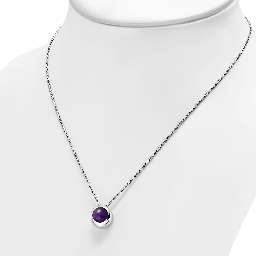Contemporary Stone Pendant - Amethyst Orb