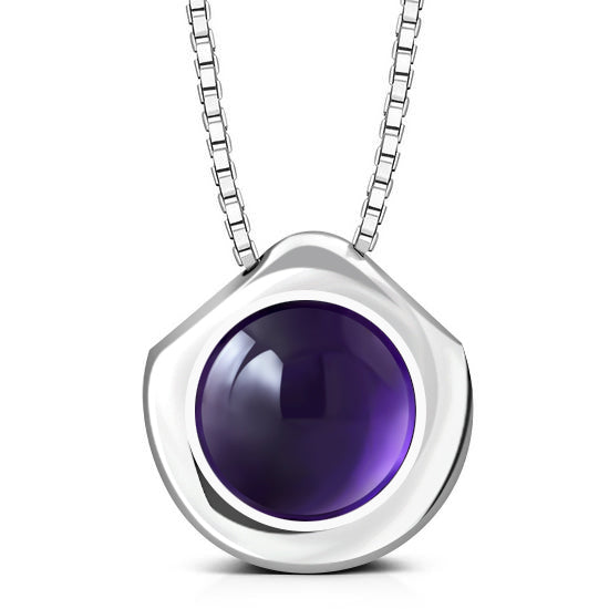 Contemporary Stone Pendant - Amethyst Orb