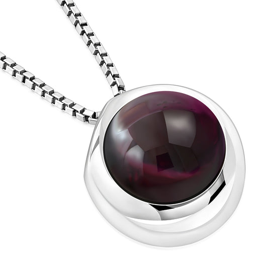 Contemporary Stone Pendant - Red Garnet Orb