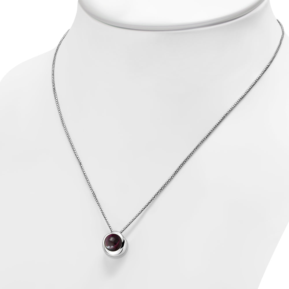 Contemporary Stone Pendant - Red Garnet Orb