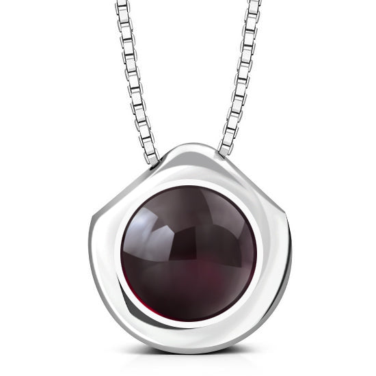 Contemporary Stone Pendant - Red Garnet Orb