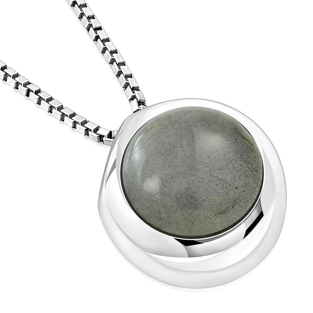 Contemporary Stone Pendant - Labradorite Orb
