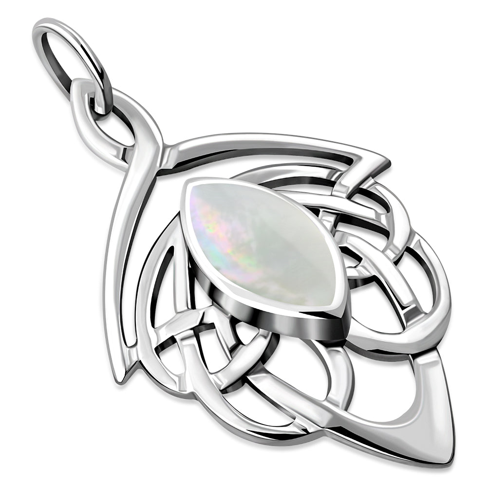 Celtic Stone Pendant- Feather Knot