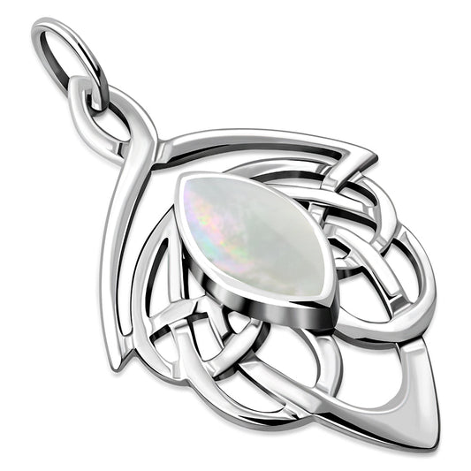Celtic Stone Pendant- Feather Knot