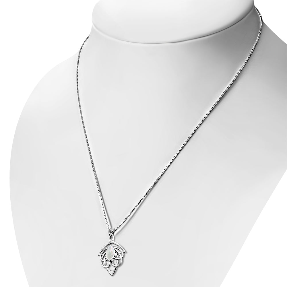 Celtic Stone Pendant- Feather Knot