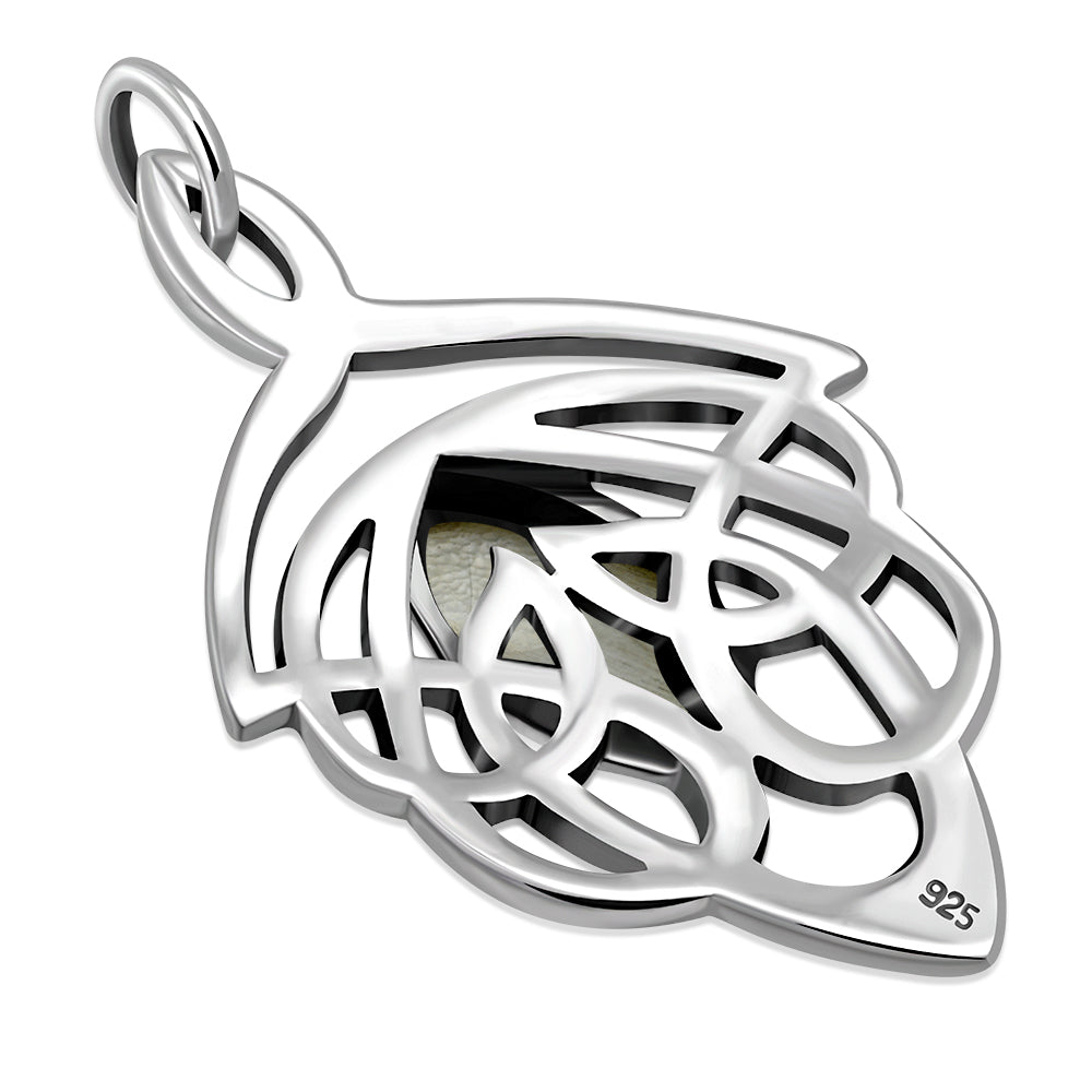 Celtic Stone Pendant- Feather Knot