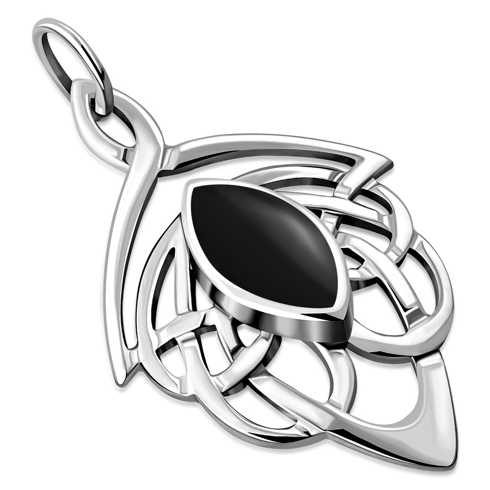 Celtic Stone Pendant- Feather Knot