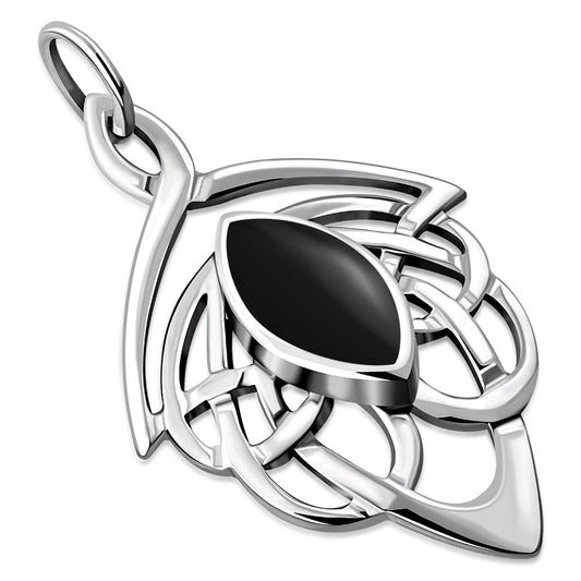 Celtic Stone Pendant- Feather Knot