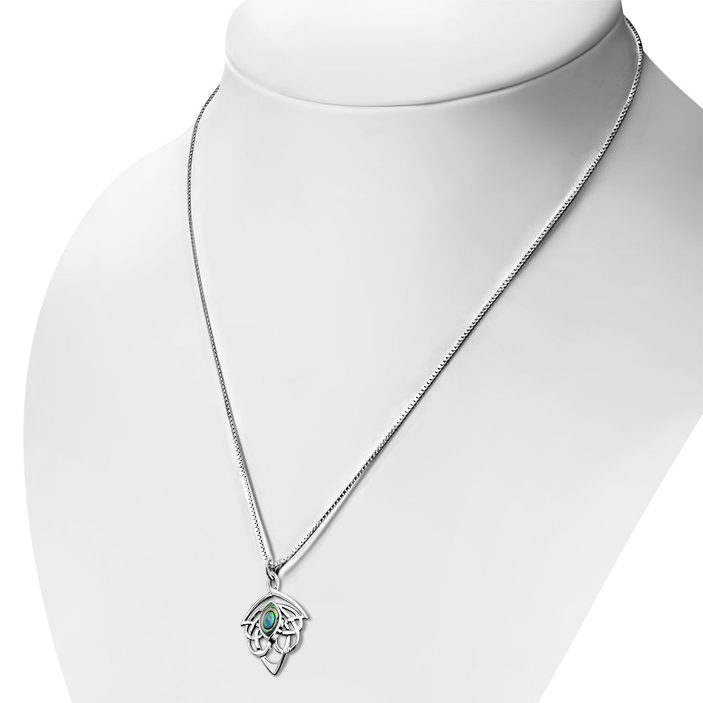 Celtic Stone Pendant- Feather Knot