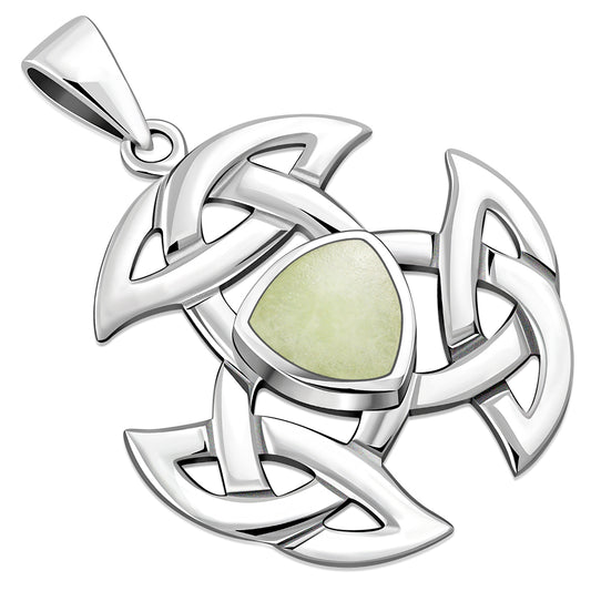 Scottish Marble Pendant - Triple Trinity with Triangular Stone