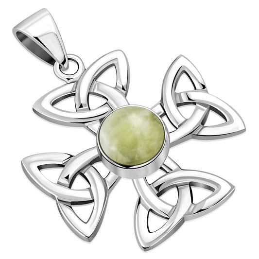 Scottish Marble Pendant - Celtic Wheel Cross (Medium)