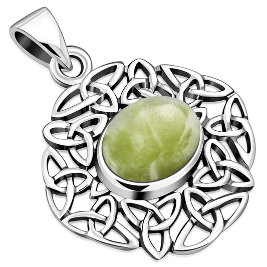 Scottish Marble Pendant - Knotted Triquetra Border