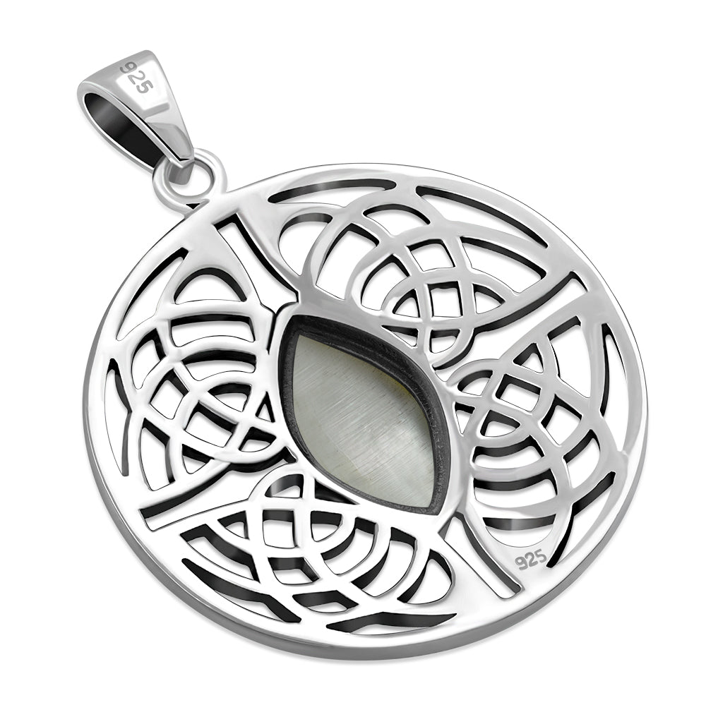 Celtic Stone Pendant - Shield of four with Mother of Pearl