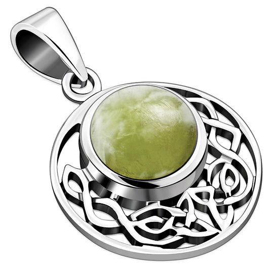 Scottish Marble Pendant - Filled Half Moon Knot