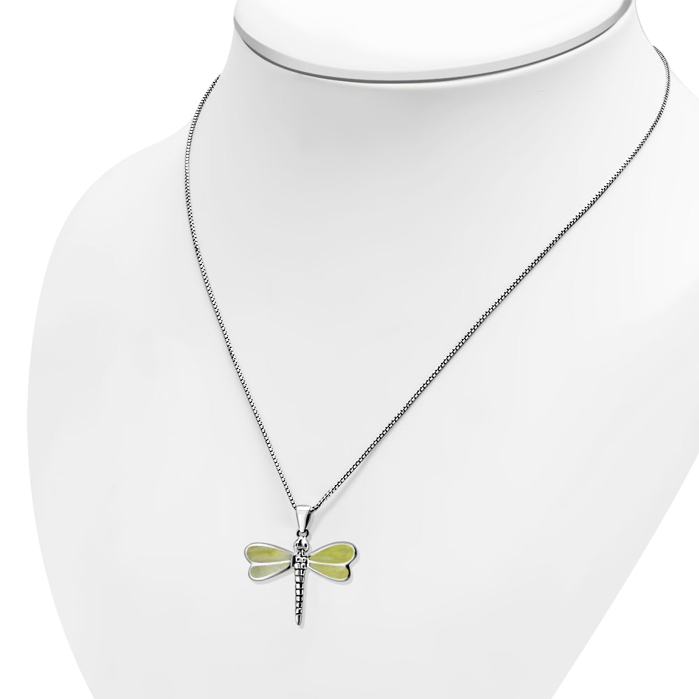 Large Dragonfly Pendant with Scottish Marble