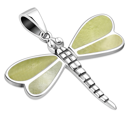 Large Dragonfly Pendant with Scottish Marble