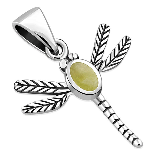 Scottish Marble Pendant- Dainty Dragonfly with Scottish Marble
