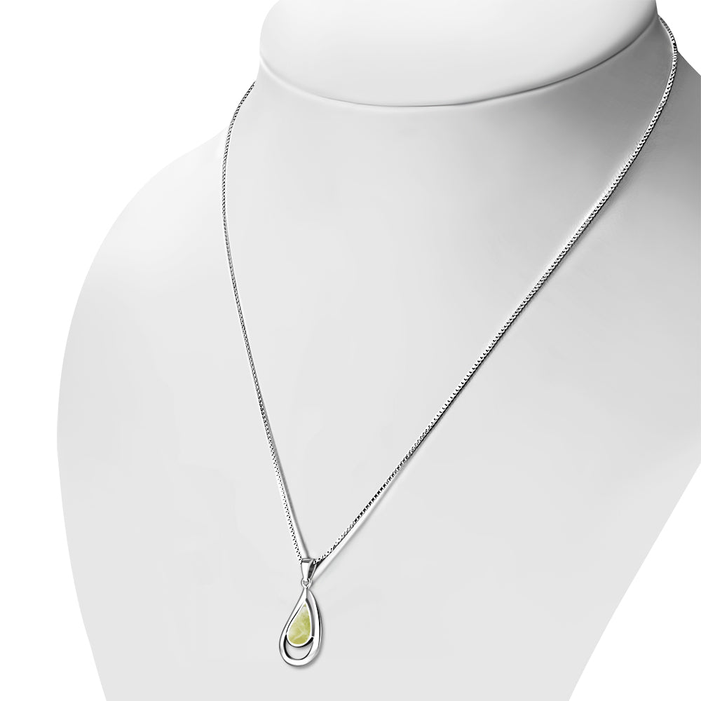 Contemporary Stone Pendant- Framed Drop with Scottish Marble