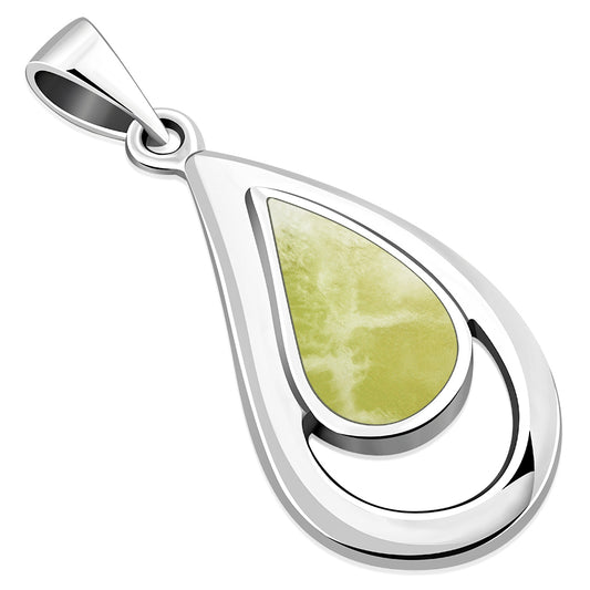 Contemporary Stone Pendant- Framed Drop with Scottish Marble