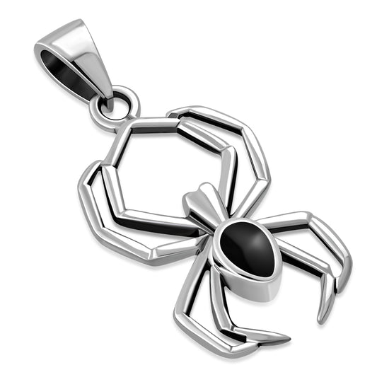 Black Onyx Pendant - Contemporary Spider