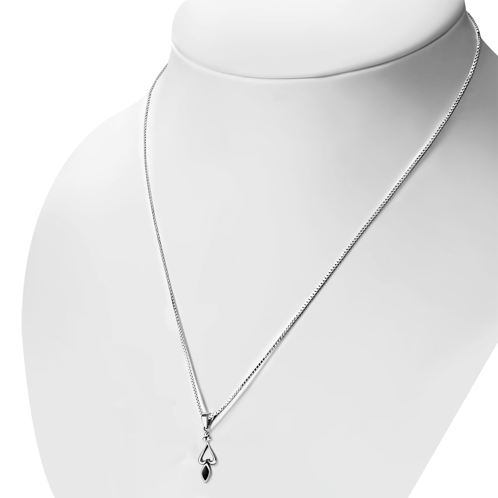 Contemporary Pendant - Open Heart with Black Onyx