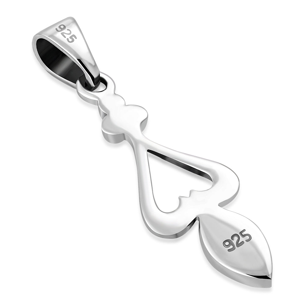 Contemporary Pendant - Open Heart with Black Onyx
