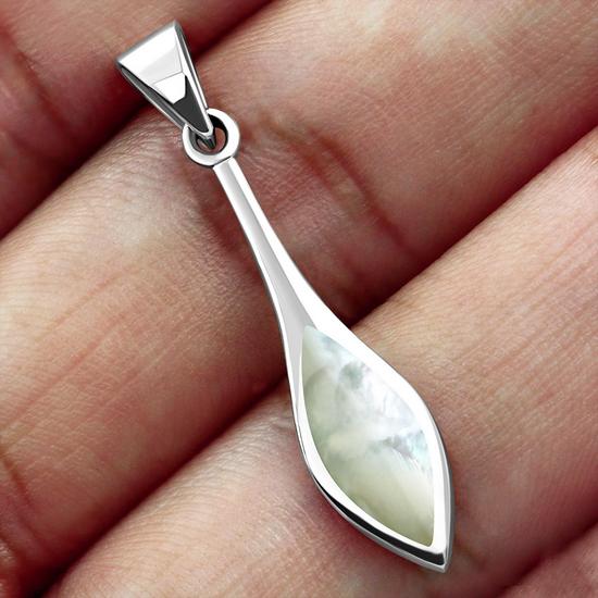 Contemporary Stone Pendant - Hanging Drop with Mother of Pearl