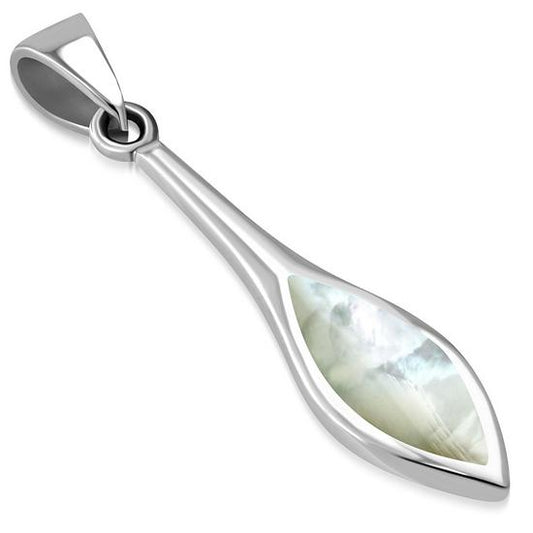 Contemporary Stone Pendant - Hanging Drop with Mother of Pearl