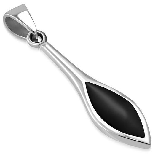 Contemporary Stone Pendant - Hanging Drop with Black Onyx