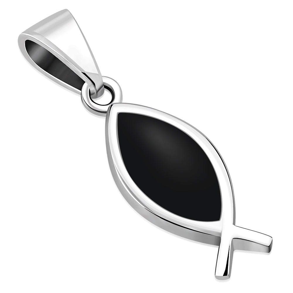 Black Onyx Pendant - Ichthys