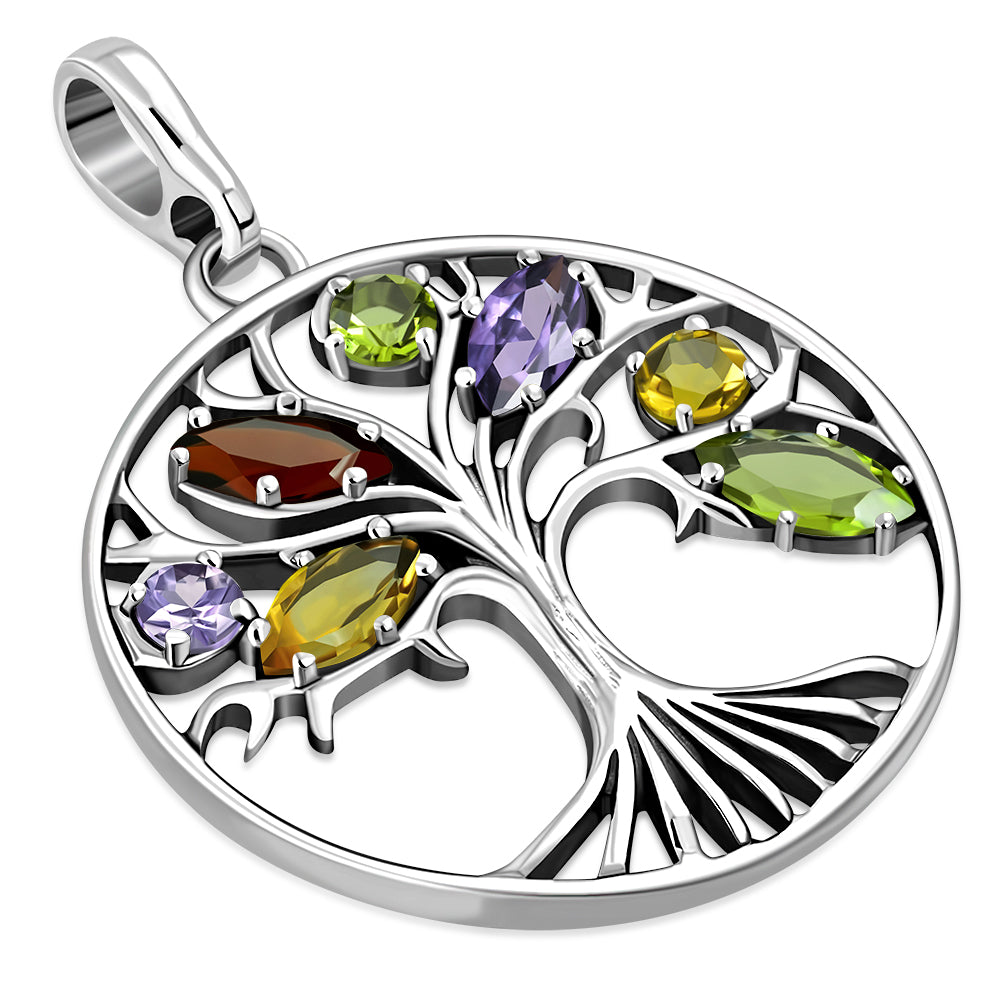 Tree of Life Pendant-Mix Stone Fruity Tree