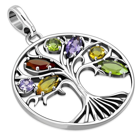 Tree of Life Pendant-Mix Stone Fruity Tree