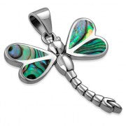 Abalone Pendant- Twisted Tail Dragonfly
