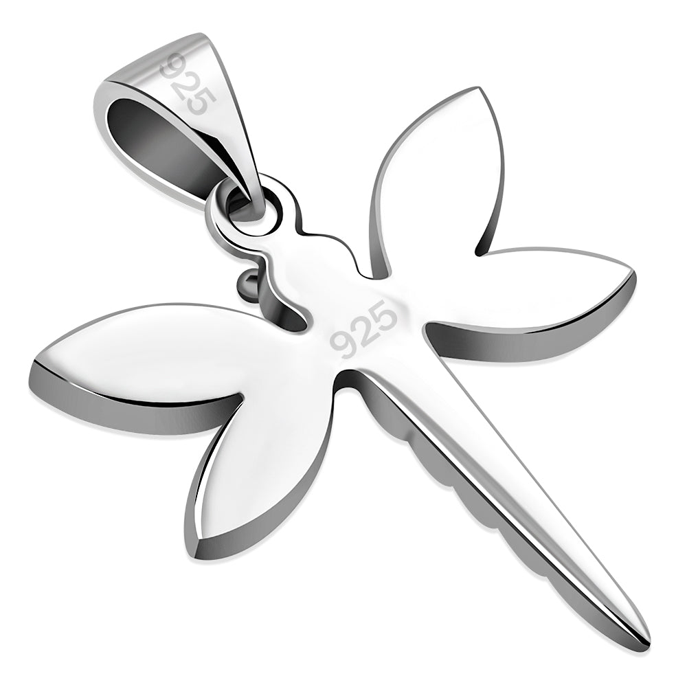 Contemporary Stone Pendant- The Dragonfly with Mother of Pearl