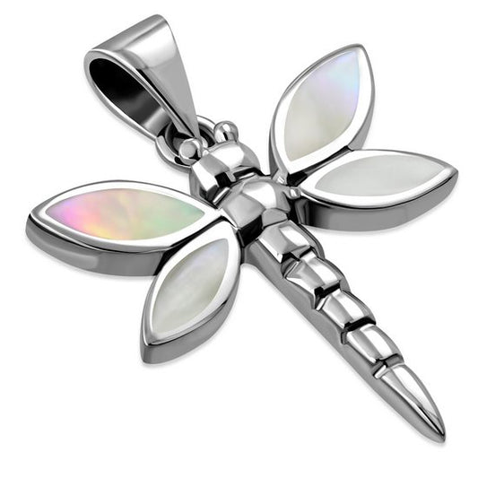 Contemporary Stone Pendant- The Dragonfly with Mother of Pearl