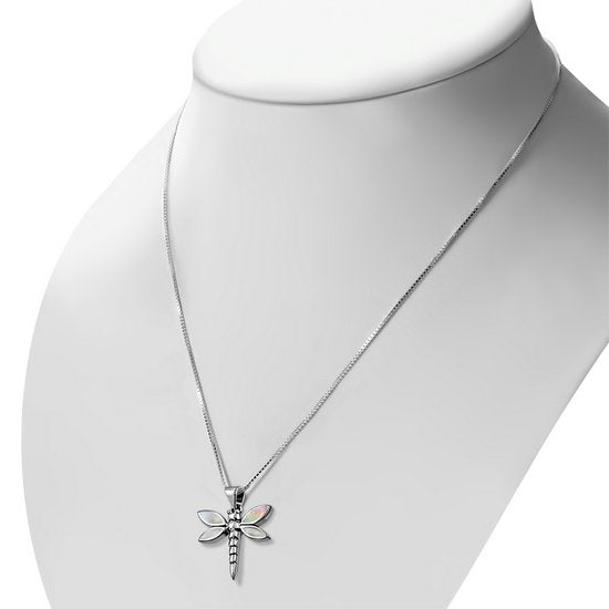 Contemporary Stone Pendant- The Dragonfly with Mother of Pearl