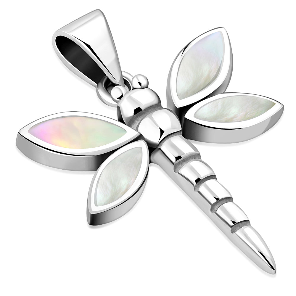 Contemporary Stone Pendant- The Dragonfly with Mother of Pearl