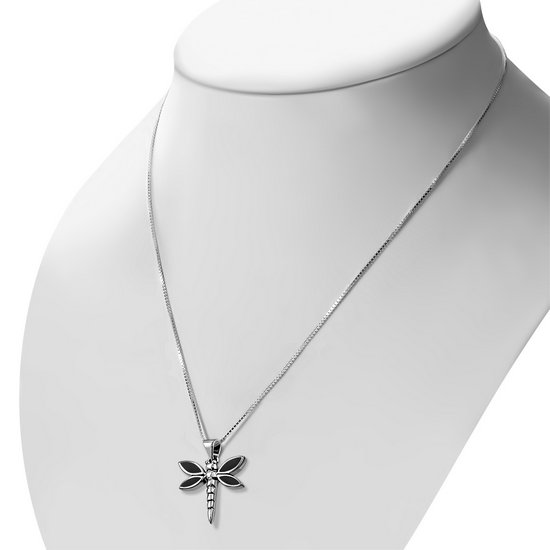 Contemporary Stone Pendant- The Dragonfly with Black Oynx